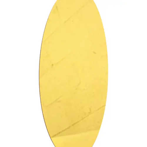 Bajo plato diseño espejo de acrílico dorado ovalado de 30X50cm