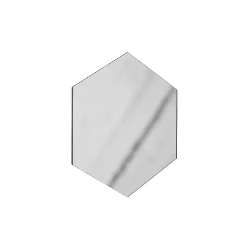 Porta vaso diseño espejo de acrílico plateado hexagonal de 12.6X11cm