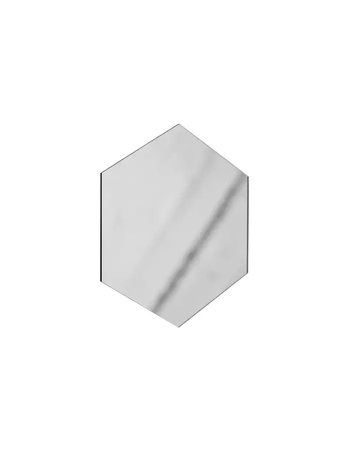 Porta vaso diseño espejo de acrílico plateado hexagonal de 12.6X11cm - Image 2