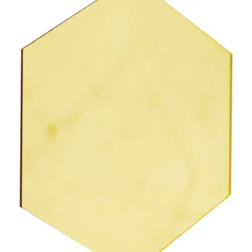 Bajo plato diseño espejo de acrílico dorado hexagonal de 36x35cm