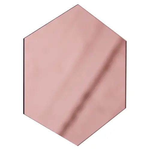 Bajo plato diseño espejo de acrílico cobre hexagonal de 36x35cm