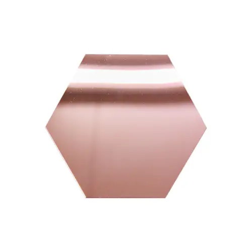 Porta vaso diseño espejo de acrílico cobre hexagonal de 12.6X11cm