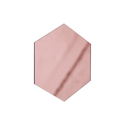 Porta vaso diseño espejo de acrílico cobre hexagonal de 12.6X11cm