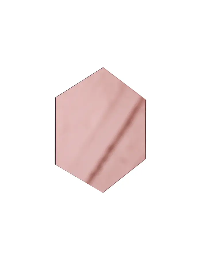 Porta vaso diseño espejo de acrílico cobre hexagonal de 12.6X11cm - Image 2