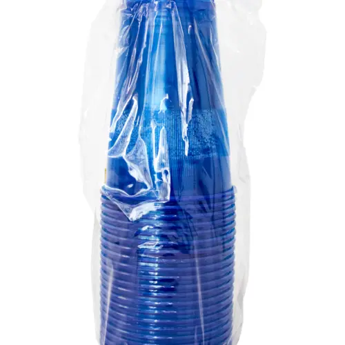 Paquete de 20 vasos de plástico azul de 500ML