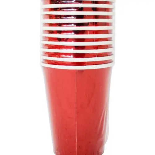 Paquete de 10 vasos desechables rojo de 7x9cm