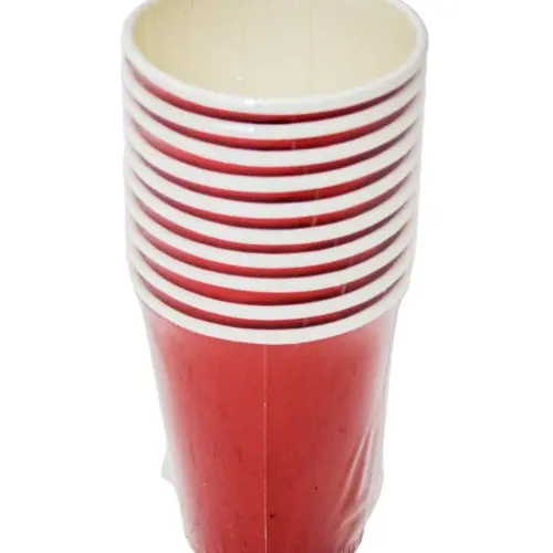 Paquete de 10 vasos desechables rojo de 7x9cm