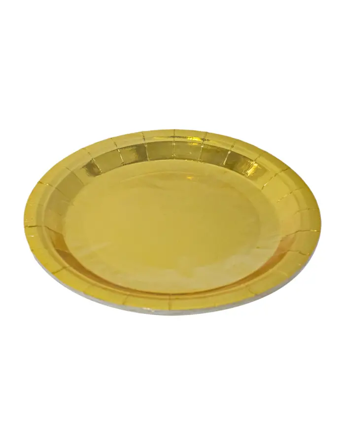 Paquete de 10 platos desechables dorado de 23cm - Image 2