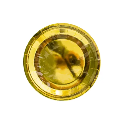 Paquete de 10 platos desechables dorado de 18cm