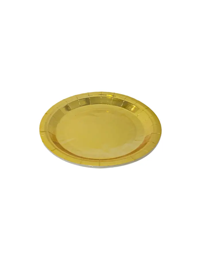 Paquete de 10 platos desechables dorado de 18cm - Image 2
