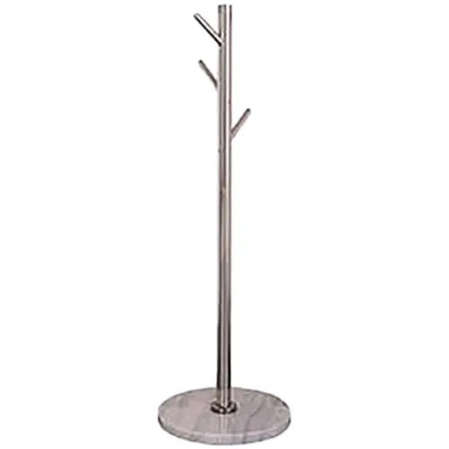 Perchero de metal plateado con 3 ganchos de120cm