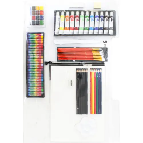 Juego de pintura de arte de 111 piezas en caja de color de 7.8×58.6×45.7xcm
