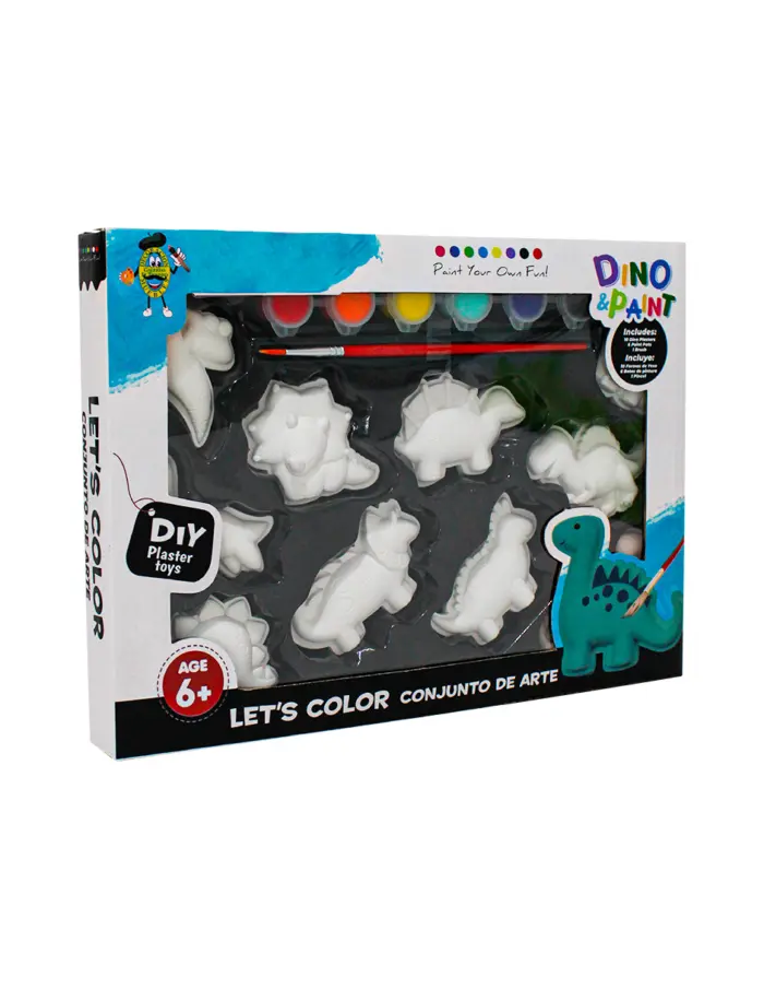 Kit de figuras de yeso con pintura acrílica y pincel de 17 piezas - Image 2