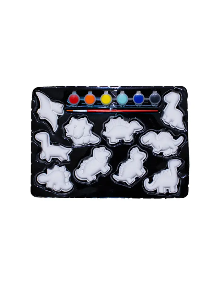 Kit de figuras de yeso con pintura acrílica y pincel de 17 piezas - Image 3