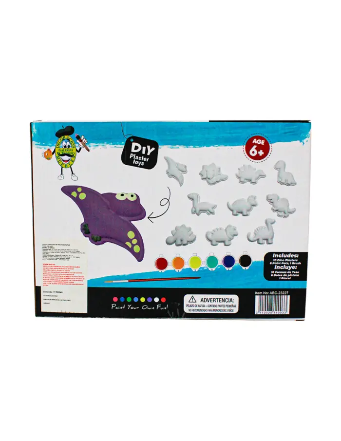 Kit de figuras de yeso con pintura acrílica y pincel de 17 piezas - Image 4