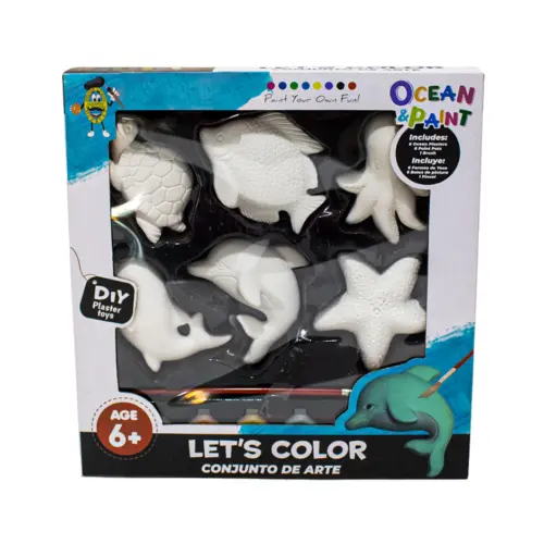 Kit de figuras de yeso con pintura acrílica y pincel de 13 piezas
