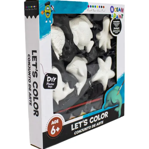Kit de figuras de yeso con pintura acrílica y pincel de 13 piezas