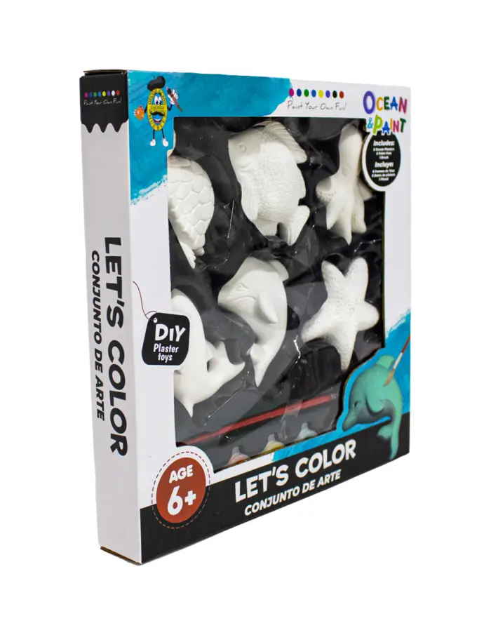 Kit de figuras de yeso con pintura acrílica y pincel de 13 piezas - Image 2