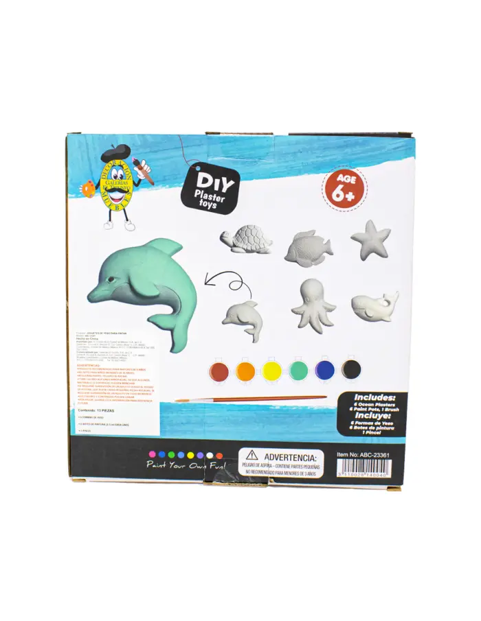 Kit de figuras de yeso con pintura acrílica y pincel de 13 piezas - Image 3