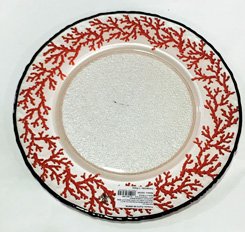 Plato de presentación de vidrio con arrecifes en la orilla de 33cm