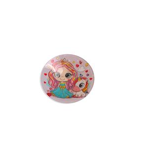 Plato de vidrio diseño princesa con unicornio de 28x28cm
