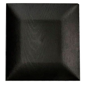 Plato de presentación cuadrado negro diseño madera de 33x33x2cm