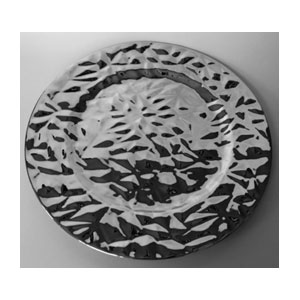 Plato de presentaciòn plata brilloso craquelado de 33 x33 x2cm