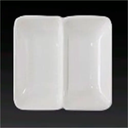 Salsera rectangular doble de melamina 9x8x2cm