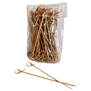 Bolsa con 100 palos para brocheta con nudos de 15cm