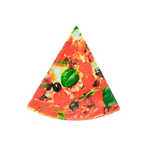Plato de melamina estampado rebanada de pizza de verdura de 22cm