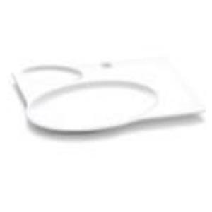 Plato de melamina blanca con doble espacio de 30x29x1.5cm