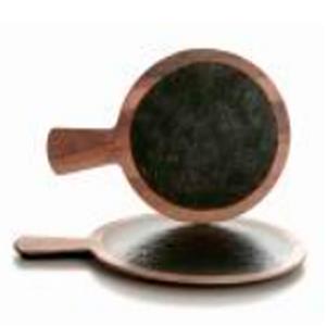 Plato de melamina con mango negro y orilla cafe de 37.2x28x1.6cm