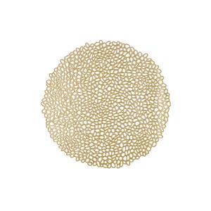 Mantel individual redondo diseño panal dorado de 38cm