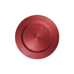 Plato de presentación rojo rayado de 33cm
