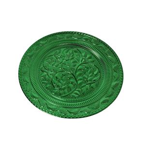 Plato de presentación verde diseño hojas de 33cm