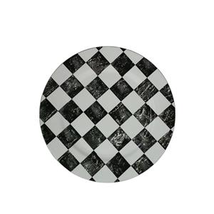 Plato de presentación diseño cuadros blancos y negros de 33cm