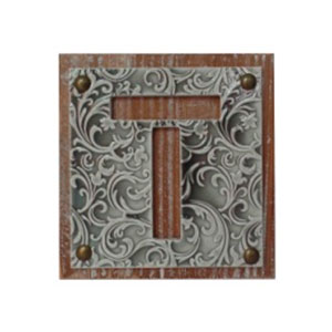 Cuadro de mosaico de color con letra T de 16×4.2×16.0cm