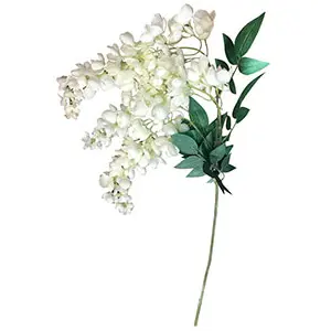 Vara de hojas con flores blancas