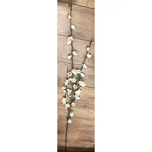 Vara con flores de durazno blancas