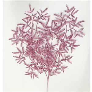 Rama de follaje estrella rosa diamantado