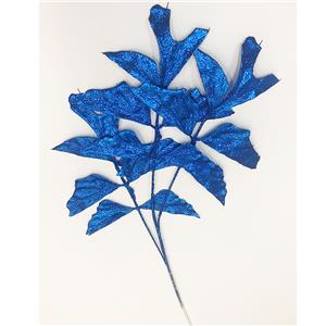 Vara de hojas diseño mariposa azul rey diamantado