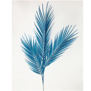 Vara de hojas diseño pluma color azul diamantado