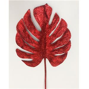 Vara de hoja de monstera roja diamantada