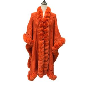 Capa naranja con peluche en la orilla de 90x70cm