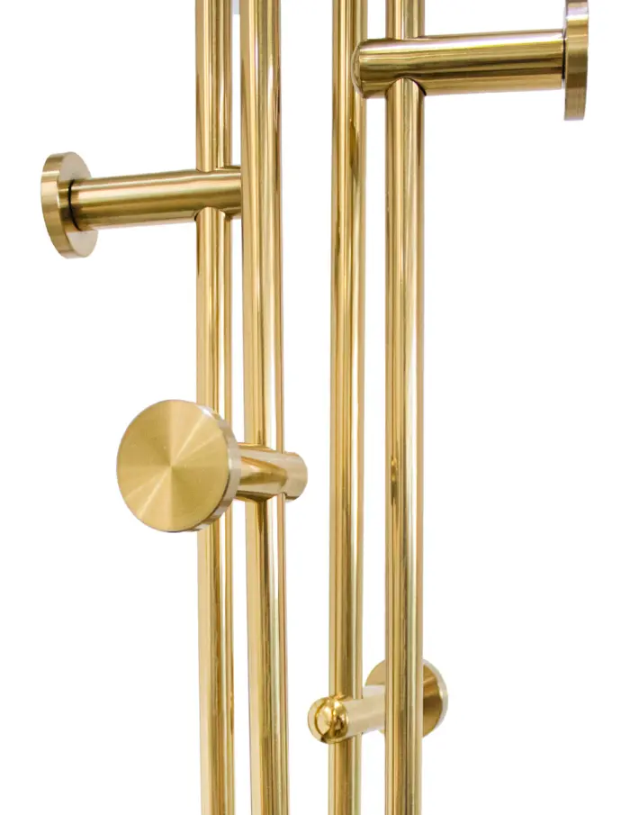 Perchero de metal dorado con 8 ganchos reforzados de 178cm - Image 2
