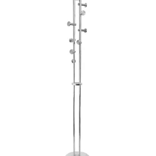 Perchero de metal plateado con 8 ganchos reforzados de 178cm