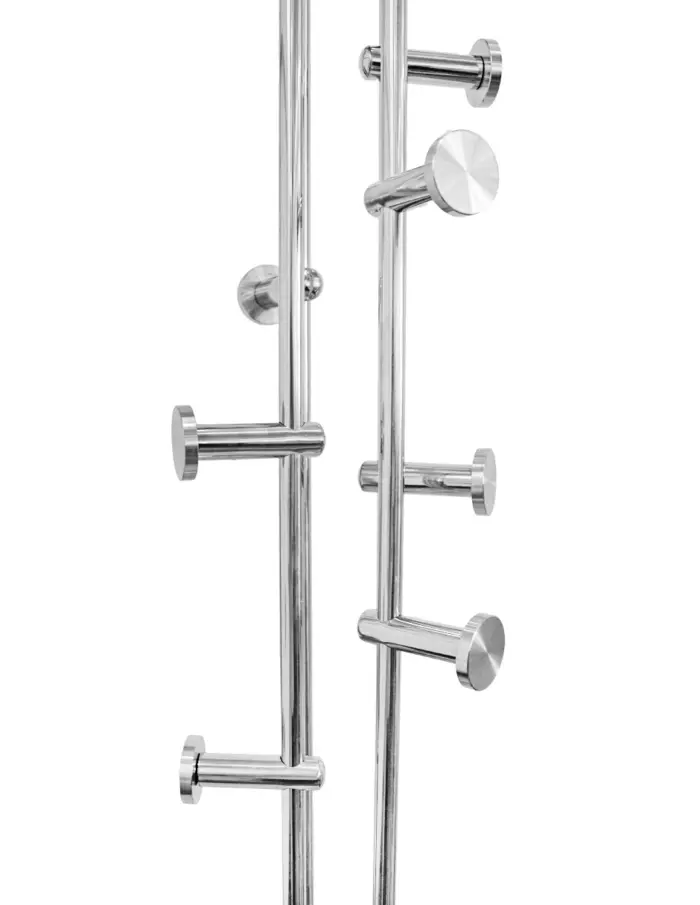 Perchero de metal plateado con 8 ganchos reforzados de 178cm - Image 2