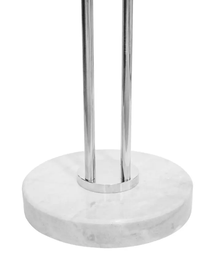Perchero de metal plateado con 4 ganchos reforzados y base marmol gris de 120cm - Image 3