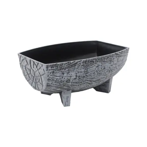 Maceta de plástico gris matizada de 24x35x15.2cm