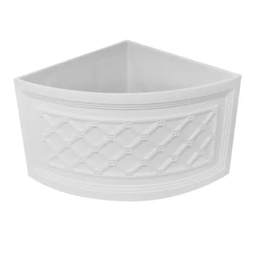 Maceta de plástico triangular blanca de 34.5x49x26cm